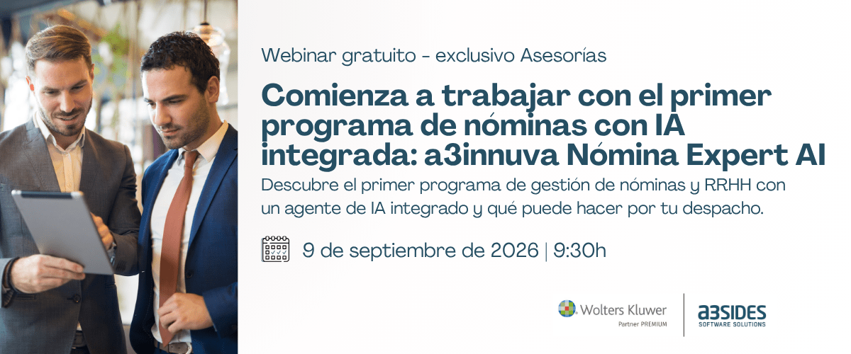 Comienza a trabajar con el primer programa de nóminas con IA integrada: a3innuva Nómina Expert AI