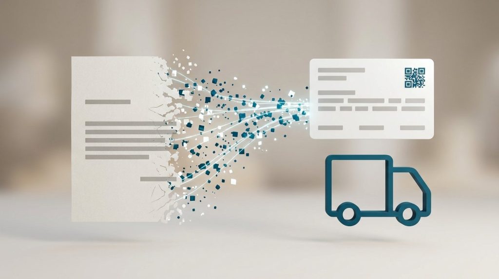 Documento de control del transporte pasando de papel a formato electrónico con código QR